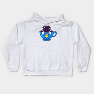 Cute Astronaut In Cup Cartoon Kids Hoodie